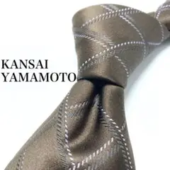 【極美品】KANSAI JAPAN ネクタイ 新品同様 チェック ブラウン
