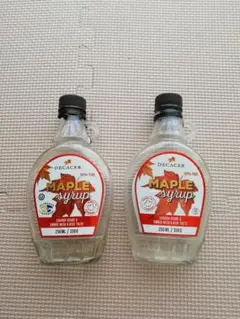 デカセール　メープルシロップ アンバー　蓋付き空き瓶　2個　工作材料