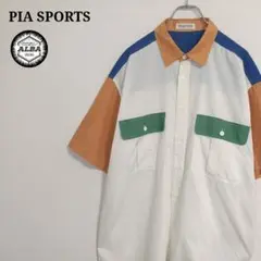 PIASPORTS　ピアスポーツ　シャツ　リメイク風　ヴィンテージ　白　ホワイト