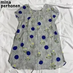 ミナペルホネン dandelion ひざ丈ワンピース たんぽぽ リネン 38