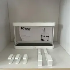 tower 山崎実業 ドライヤー ヘアアイロン スタンド ホルダー 収納
