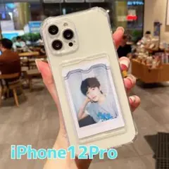 iPhone12Pro ケース カード入れ 推し活 写真 クリア 透明 スマホ