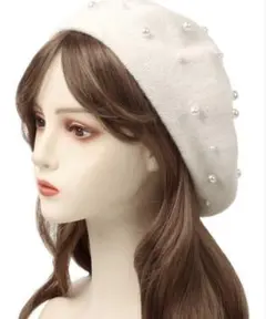 SHEIN パール付きベレー帽