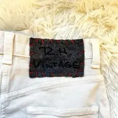 r.h.vintage. ホワイトワイドレッグパンツ　ダメージ加工　23