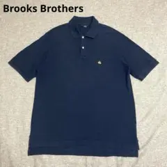 Brooks Brothers ネイビー×ゴールド ワンポイント ポロシャツ M