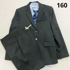 サムライブルー キッズ セットアップ スーツ 160 黒 ネクタイ Yシャツ