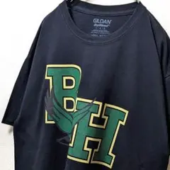 ギルダン BH デカロゴ Tシャツ ブラック 黒 L 古着