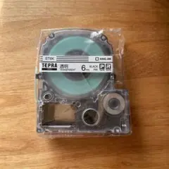 テプラテープ 透明 黒文字　6mm