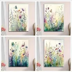 ダイヤモンドアート　野の花4点セット
