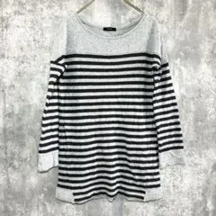 ✨綿100％✨ コムサイズム F カットソー ロンT ゆったり ボーダー ラフ