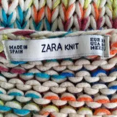 スペイン製 ZARA KNIT ザラ ニット 昭和レトロ風 ビンテージ柄
