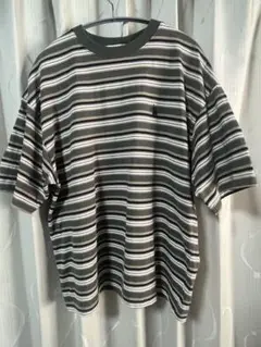 U.S.ポロアッスン ボーダー Tシャツ グリーン系 Mサイズ