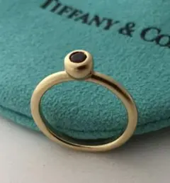 Tiffany K18YG ルビーリング 9号