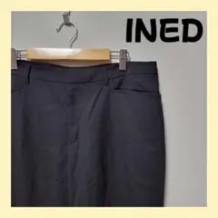 【美品】INED イネド 上質ウール100% 黒スラックス XLサイズ