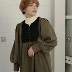 Bab フロントレースフレアワンピース