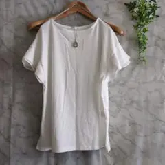 O-45ホワイト フレンチスリーブ半袖 Tシャツ