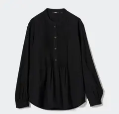 ユニクロ　レーヨンピンタックプルオーバーブラウス　S