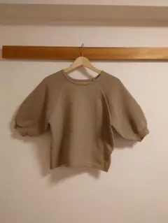 【値下げ】ワッフルスリーブニットプルオーバー