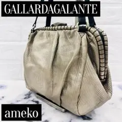 【ameko】アミーコ ハンドバッグ ショルダー 肩掛け レザー ゴールド 金