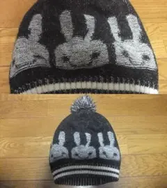 CUNE　ニット帽　雪柄　ウサギ　ロゴ 雪柄ニットキャップ｜ウサギがいる｜CUNE ONLINE STORE