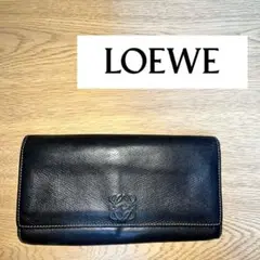 LOEWE ロエベ 長財布 アナグラム カーフレザー ブラック
