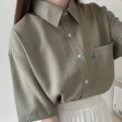 Nana ステッチシャツ カーキ
