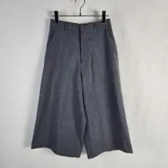 良品 キレイめ ガウチョパンツ ワイドパンツ クロップド丈 グレー