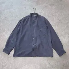 s2973 アプトナイン 長袖シャツ バンドカラー メンズ S 羽織 秋冬 紺