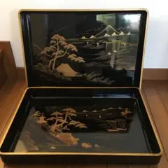 のんびり♥アンティーク衣装盆、乱れ箱　三段棚　　★ a3123.jpg