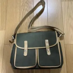 オリーブグリーン キャンバスバッグ フラップ付き