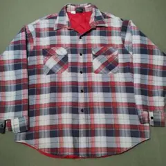 80s JCPenney 裏キルティング ネルシャツ XL