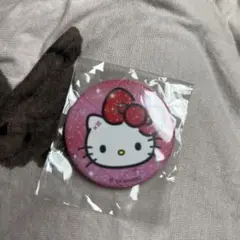ハローキティ 缶バッジ ピンク
