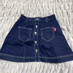 キッズ 女の子用 デニムスカート ピンクラテ