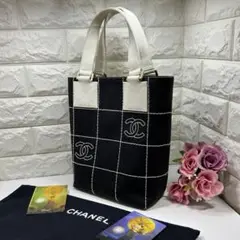 シャネル チョコバー キャンバス トートバッグ 男女