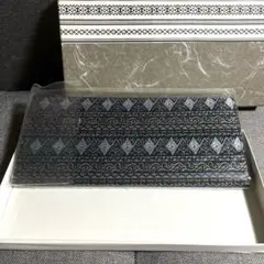 長財布 西陣織　京都製 黒地金銀模様