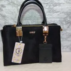 新品！観月ありささん愛用 D.KELLY ブラック ハンドバッグ ショルダー付き