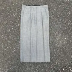 60s 70s メンズワイドスラックス ツータック センタープレス グレー