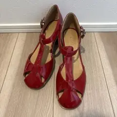 A de Vivre 本革エナメルRED サンダル L size 24㎝