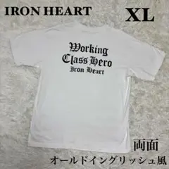 ☆IRON HEART Tシャツ バックロゴ オールドイングリッシュ風 XL☆