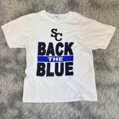 BACK THE BLUE Tシャツ/USA製/オーバーサイズ/ホワイト