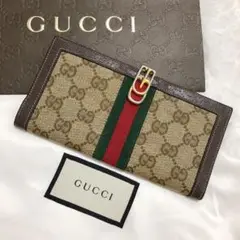 【希少!】グッチ 長財布 オールド ヴィンテージ シェリーライン GG ゴールド