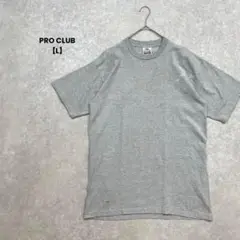 a1846＊PRO CLUB 半袖Tシャツ　グレー【L】シンプル　訳あり品