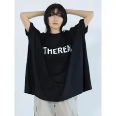 LASUD Tシャツ トップス ドルマンスリーブ ロゴ ブラック