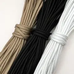 パラコード 4mm ３色セット ブラック • ホワイト • サンド【各色10m】