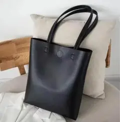 トートバッグ ブラック 黒 シンプル フォーマル 肩掛け サブバッグ PUレザー