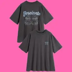 【新品タグ付き】 GRL バックラビットロゴ刺繍Tシャツ[cc105]チャコール
