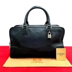 極 美品 ロエベ アマソナ 36 レザー ミニ ボストンバッグ ハンドバッグ