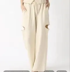 Forever21 ピグメントスウェットパンツ　ナチュラル　アイボリー　M