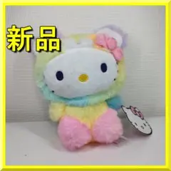 ハローキティレインボーシャーベット クマ耳 ぬいぐるみ 約30cm 人気急上昇】Hello Kitty(ハローキティー)：レインボー