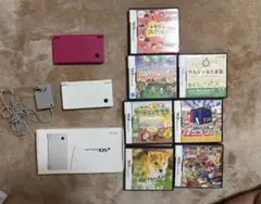 ニンテンドーDS 本体 ホワイト ピンク 充電器・ソフト7本付き